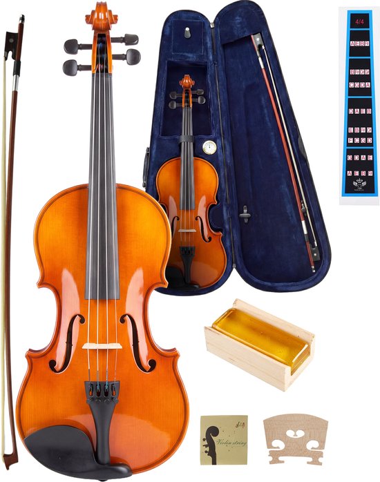 Finesse Viool Starterset - met Koffer & Accessoires - 4/4 - Viool Muziekinstrument - Milan