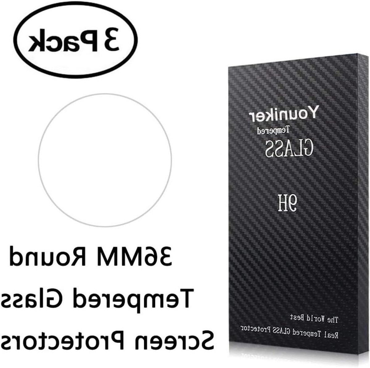 Screen Protector Glas - Horloge Folie - Horloge Beschermen - 9H Hardheid - 36 mm - Transparant