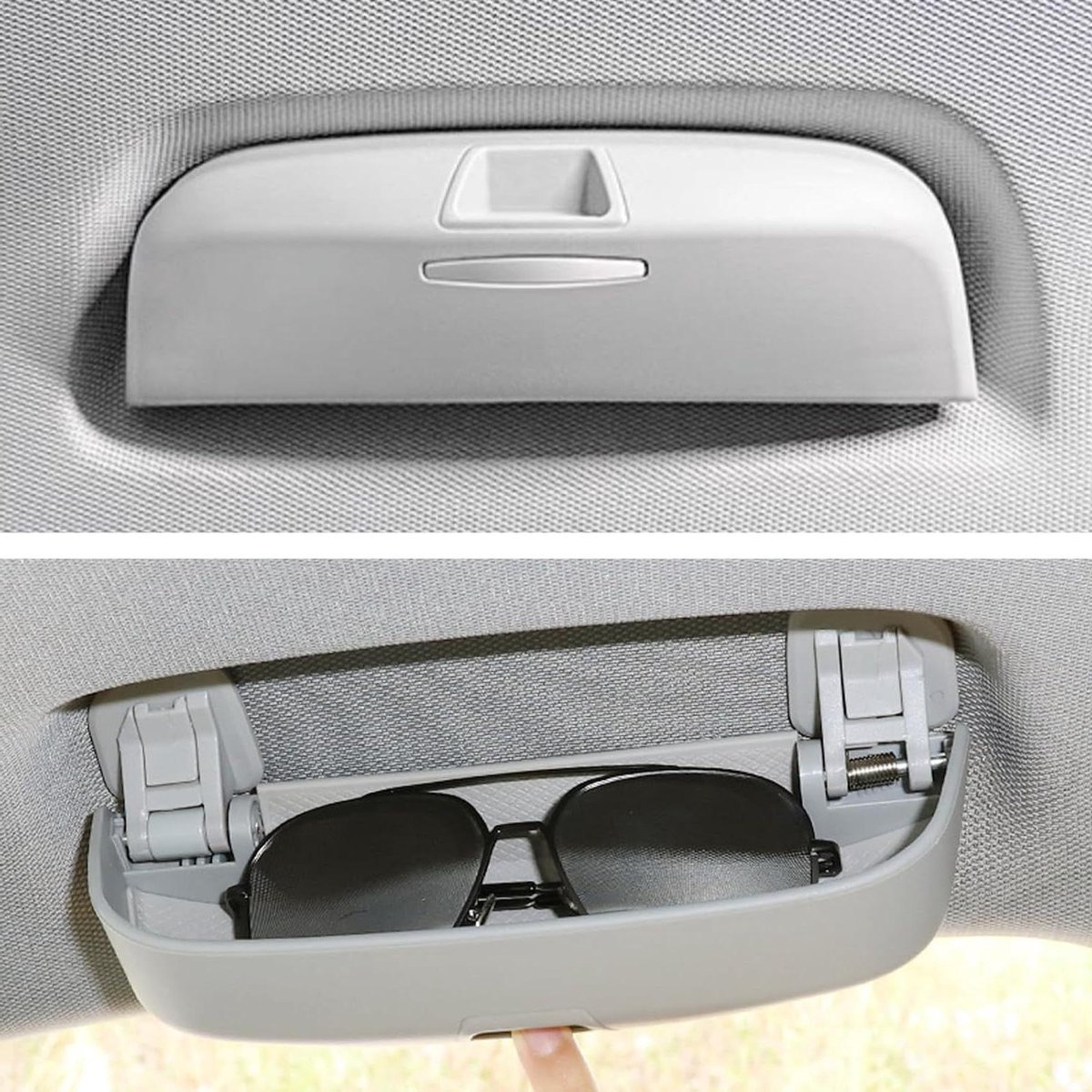 GAFAT Compatibel met Audi A3 A4 A5 A6 Q3 Q5 Q7 2013-2025 2026 Zonnebrilhouder Brillenkoker, Binnenopbergdoos Organizer voor A3 8V 8Y A4 B8 B9 A6 C7 C8 Q3 8U F3 Q5 8R FY Q7 (Grijs)