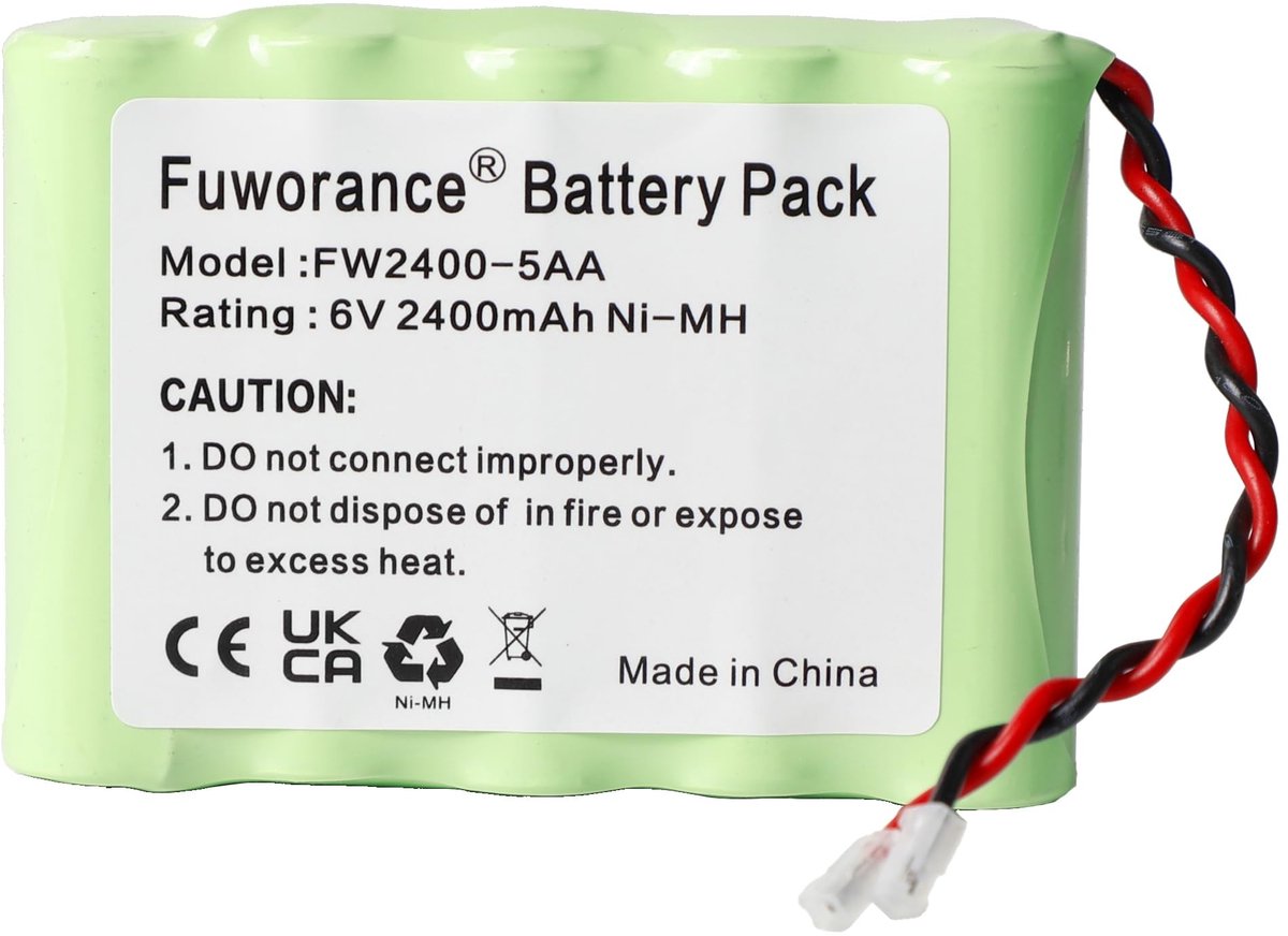 Cosensi - 2400mAh 6V Batterij - Vervangbare Ni-MH Accu - Geschikt voor Diverse Toepassingen - Hoge Capaciteit - Ideaal voor Huishoudelijke Apparate...