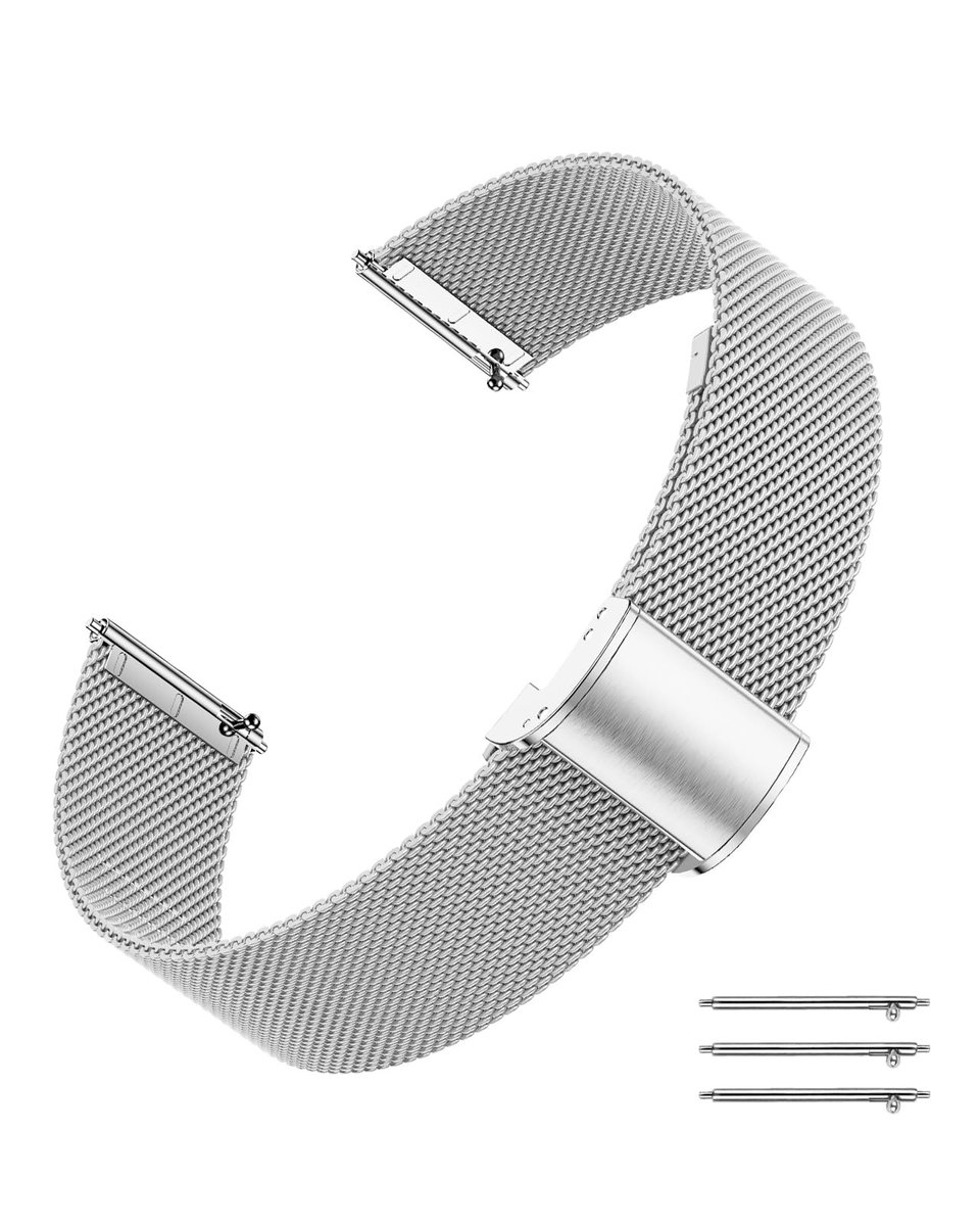 Cosensi - Horlogeband - Rvs Mesh - Comfortabel - 18 mm - Vervangband - Geschikt voor smartwatch - Universele stijl