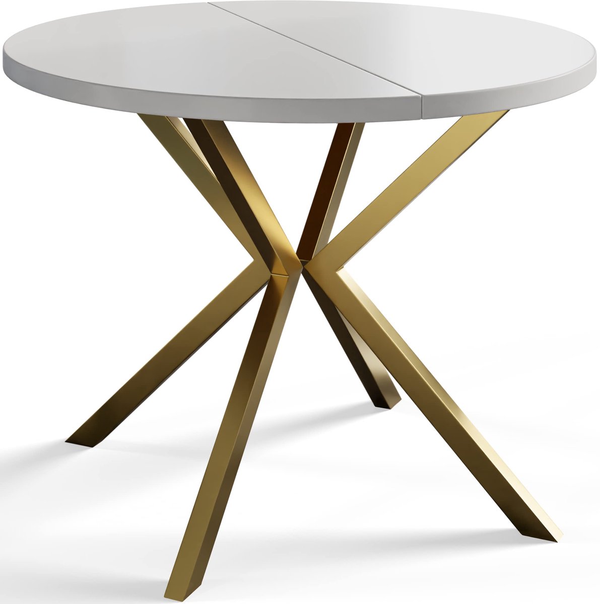 Uittrekbare Eettafel Loft Liten, Tafel 120-200 cm, Wit