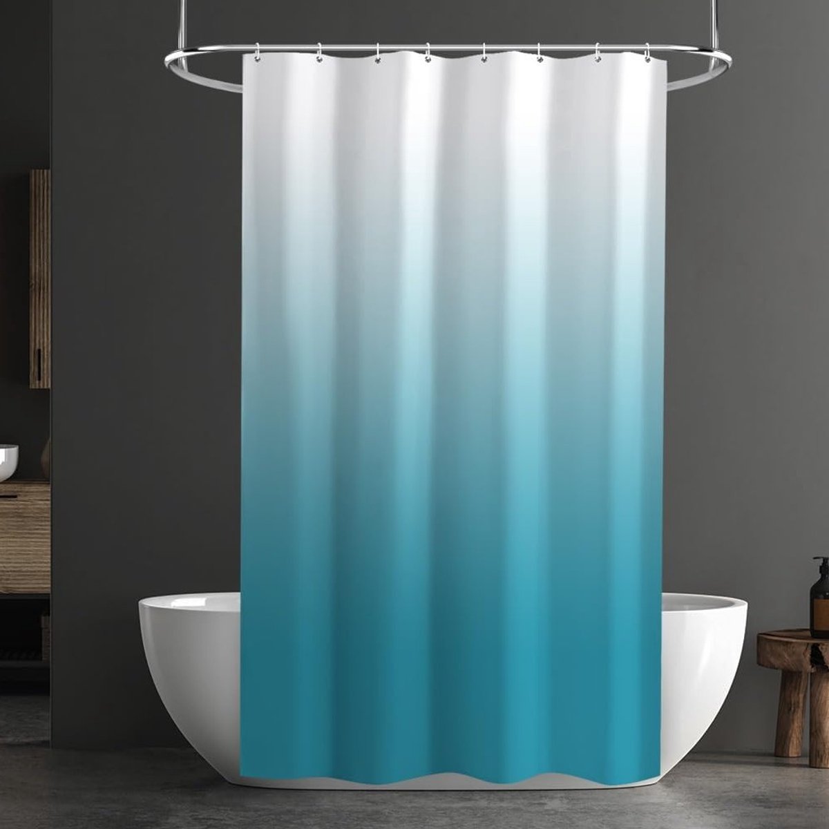 Waterdichte Douchgordijn van Polyester, Schimmelbestendig en Inclusief 12 Haakjes, Upgrade voor Badkuip en Douchehoek, 180x200cm, Ruitpatroon