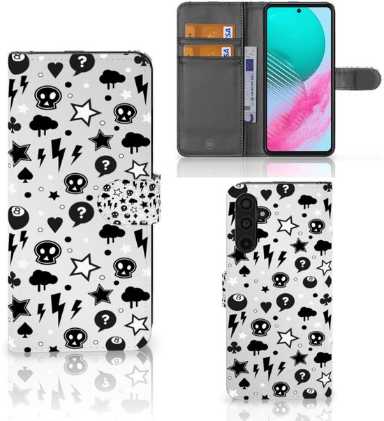 Portefeuille Samsung Galaxy M54 Téléphone Portable Couverture Standing pour Argent Punk