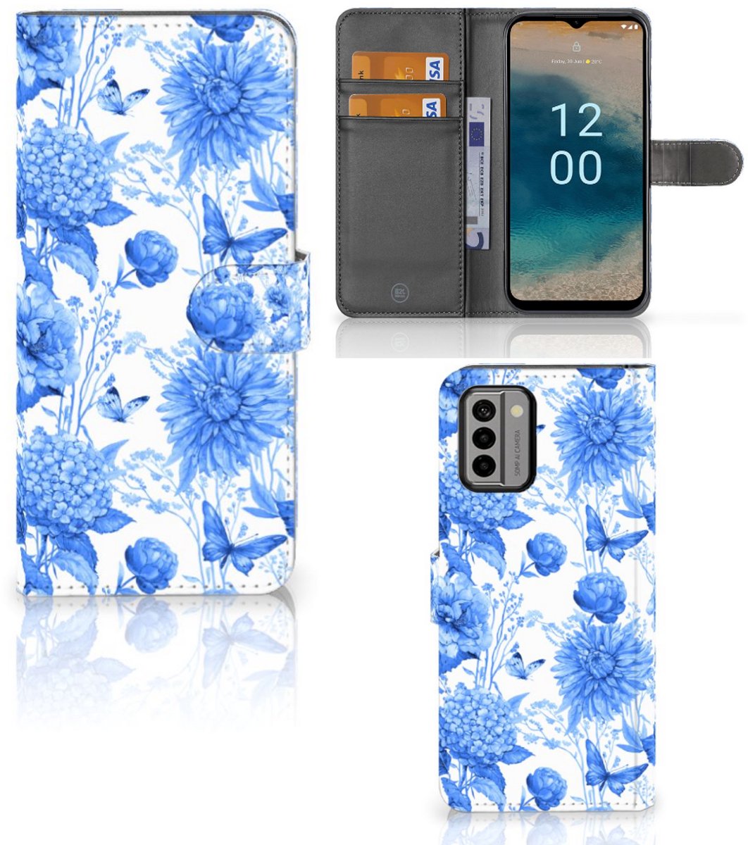 Hoesje voor Nokia G22 Flowers Blue