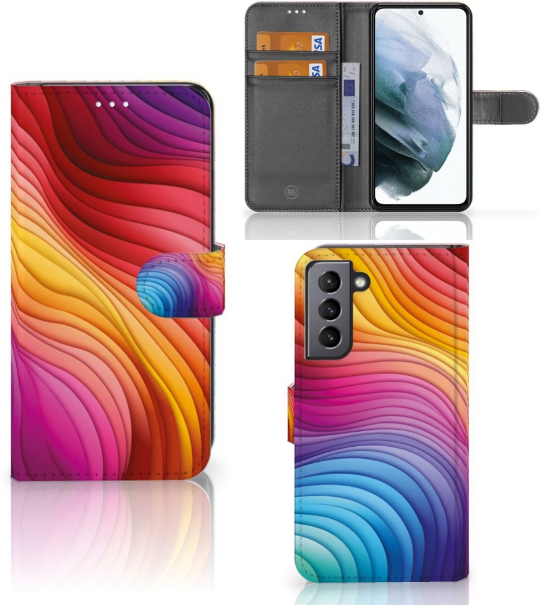 Book Case voor Samsung Galaxy S21 FE Regenboog
