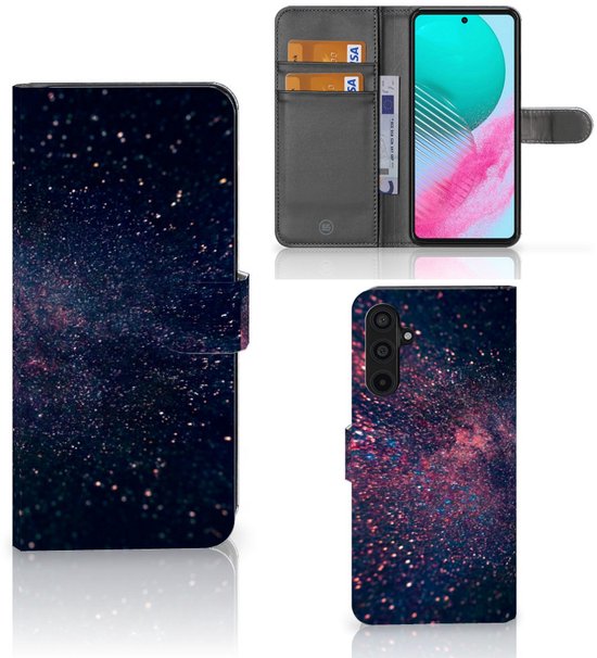 Portefeuille Samsung Galaxy M54 Etuis Portefeuille Compatible avec Cuir Flip Cover Fermeture magnétique pour Étoiles
