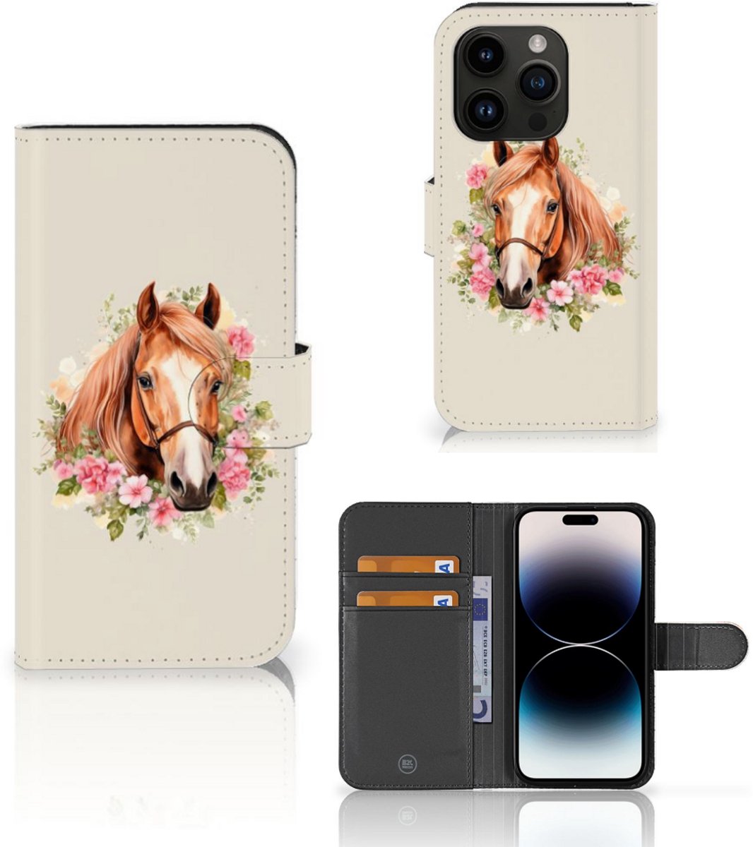 Telefoonhoesje met Pasjes voor iPhone 15 Pro Paard