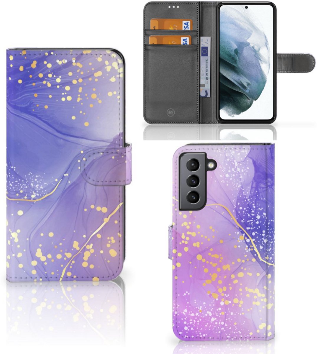 Hoesje voor Samsung Galaxy S21 FE Watercolor Paars
