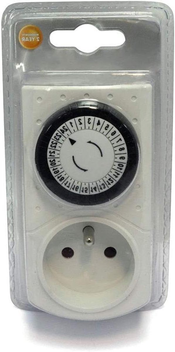 Mini Timer - 24 Uur Timer - Tijdschema Instellen - Franse Aarde - 1 Aantal - Meerkleurig