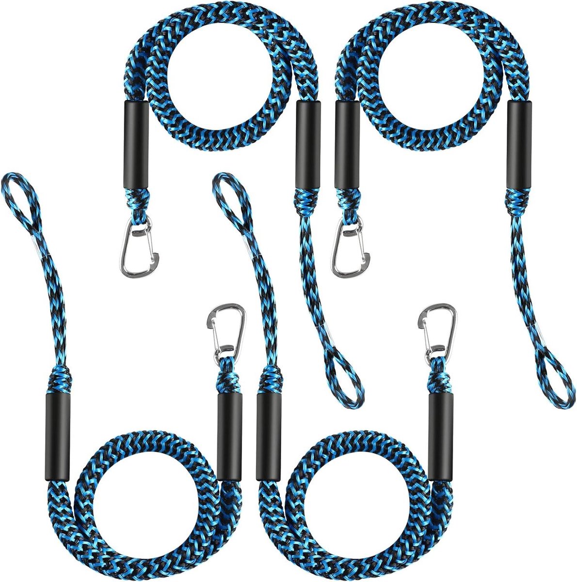 Boot Bungee Doklijnen - Meertouwen Ponton Kajak - Boot Aanleggen - Met Schokabsorberend Koord - 1.2m-1.7m - Blauw