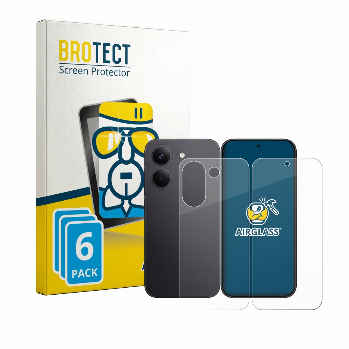 Screenprotector 6 Stuks voor Xiaomi Poco X8 Pro (Voor+Achter) Beschermglas transparant