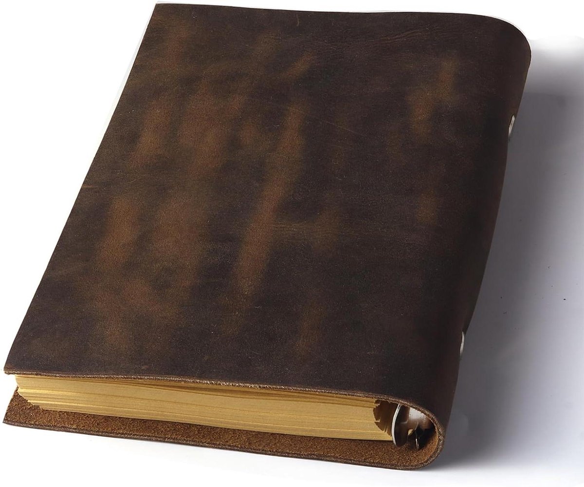 Navulbaar Notitieboek - Leer Dagboek - Persoonlijke Notities - Vintage Stijl - A6 178 x 127 cm - Donkerbruin