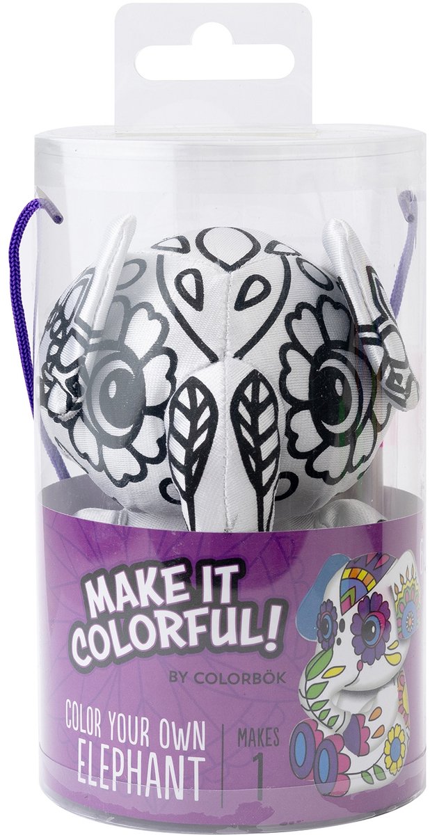 American Crafts knutselset pluche olifant kleur je eigen speelgoed.