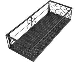 Balkon Bloemrek Hangende Bloempot Hanger Opknoping Smeedijzeren Hek Binnen Vensterbank Succulent Planksteun Op De Achterkant Display Potplanten Geschikt voor 6,5 cm balustrades