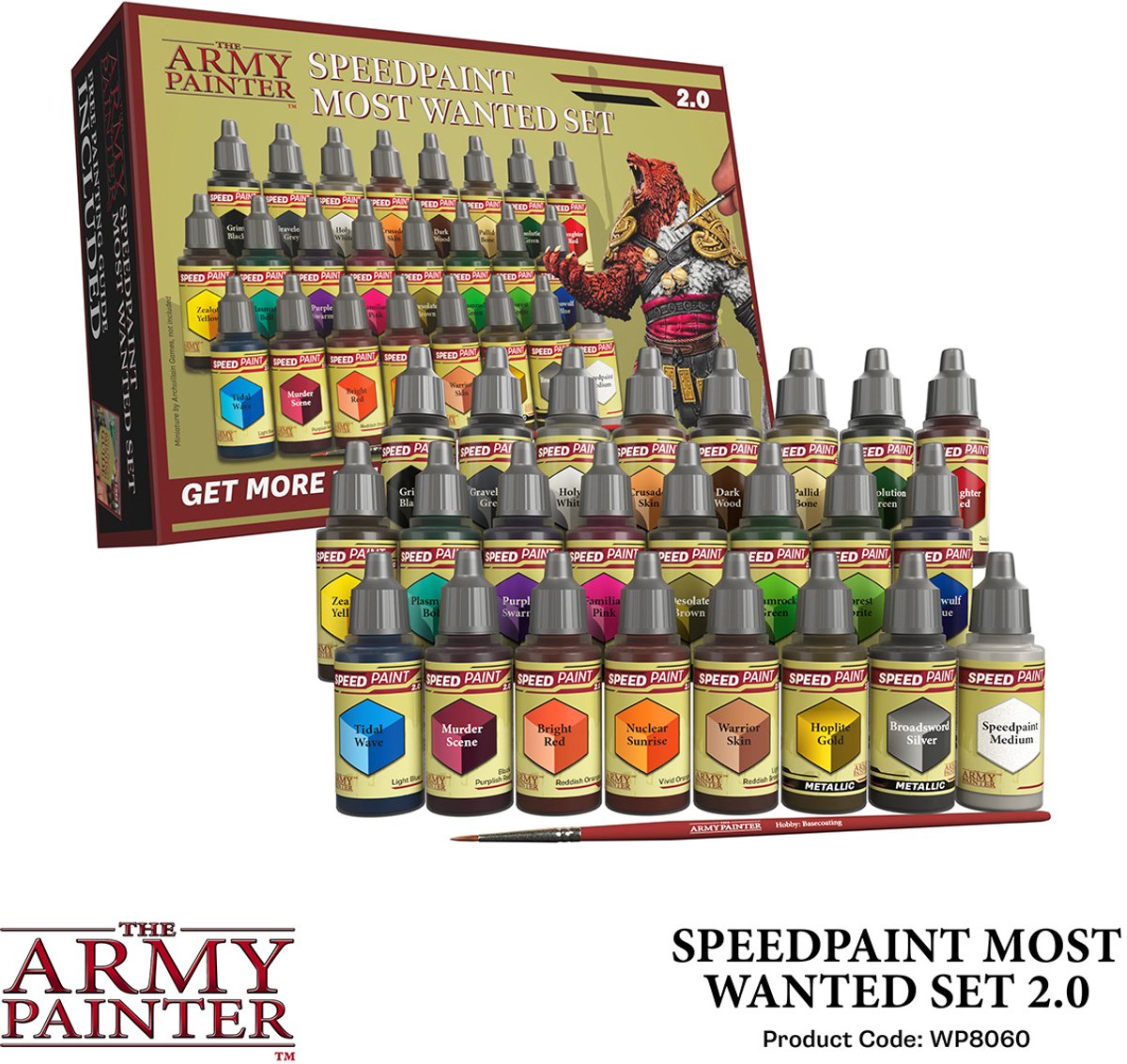 Speedpaint Most Wanted Set 2.0 - Acrylverf Set Uitgebreid Met 24 Flesjes 18ml Kleurenspectrum Van De Speedpaint Starterset - inclusief 1 Basislaag Kwast voor Miniatuur Model Verf — afbeelding 3