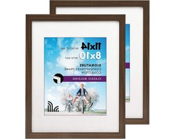 Americanflat 11x14 Walnoot fotolijst met breekbaar glas - geeft 8x10 foto's met mat of 11x14 zonder mat - 2 stuks