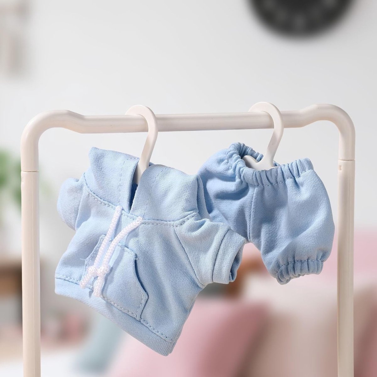 Set van 17 cm Poppenkleding, Schattige Mode Hoodies en Broeken, Praktische Kostuumaccessoires voor Poppen en Figuren (Blauw)