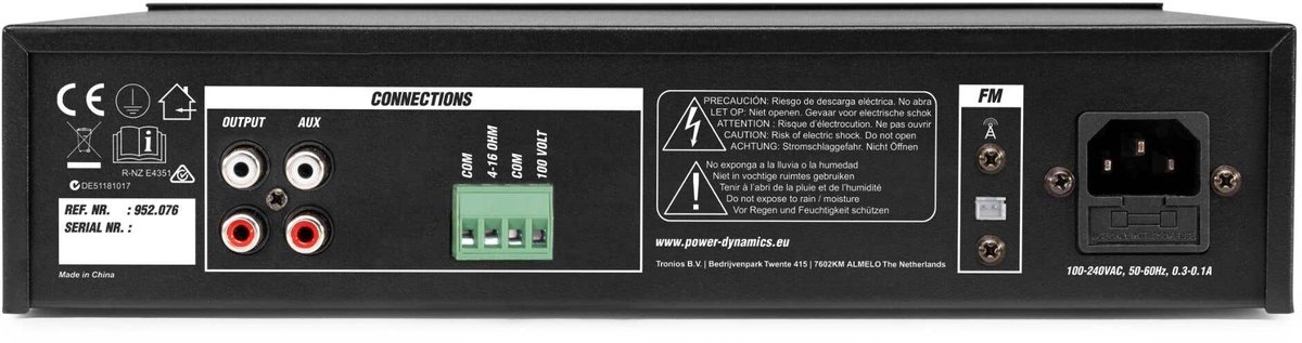 Power Dynamics complete buiten speaker set - 4x waterdichte mini speakers en 100V versterker - Wit thumbnail 2