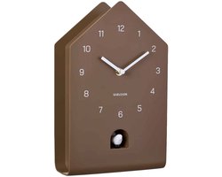 Karlsson Wandklok Fino Cuckoo - Mokka - 9.3x17.2x28.5cm - Wandklok Modern
