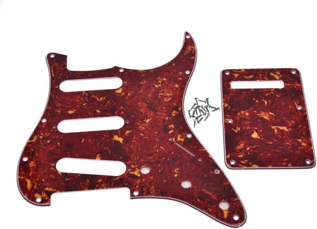 Links Handige Stratocaster SSS Pickguard voor Tremolo en Backplate - Geschikt voor Fender Vintage en Meer