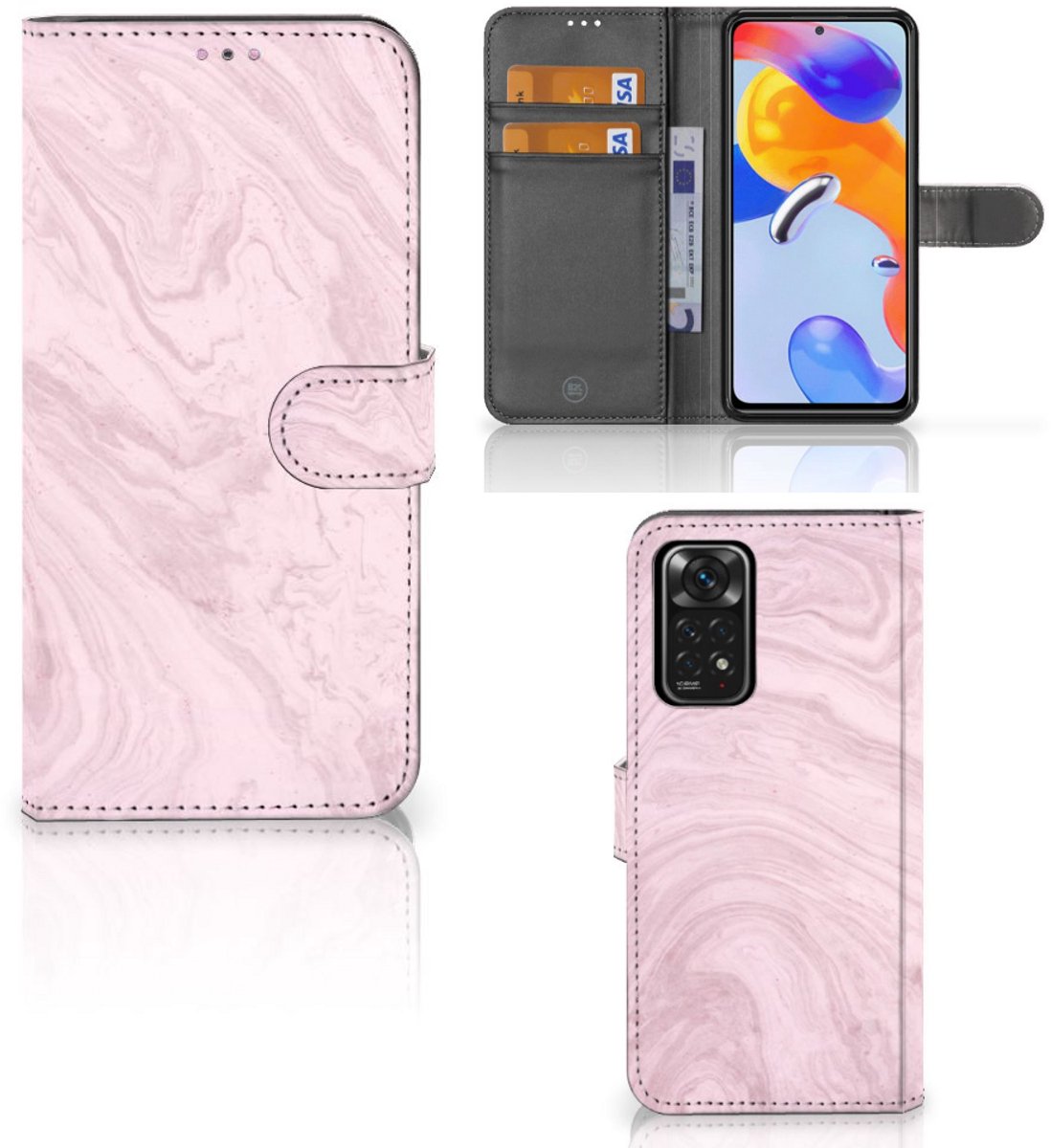 Xiaomi Redmi Note 11 Pro 5G/4G Bookcase Marble Pink - Origineel Cadeau Vriendin