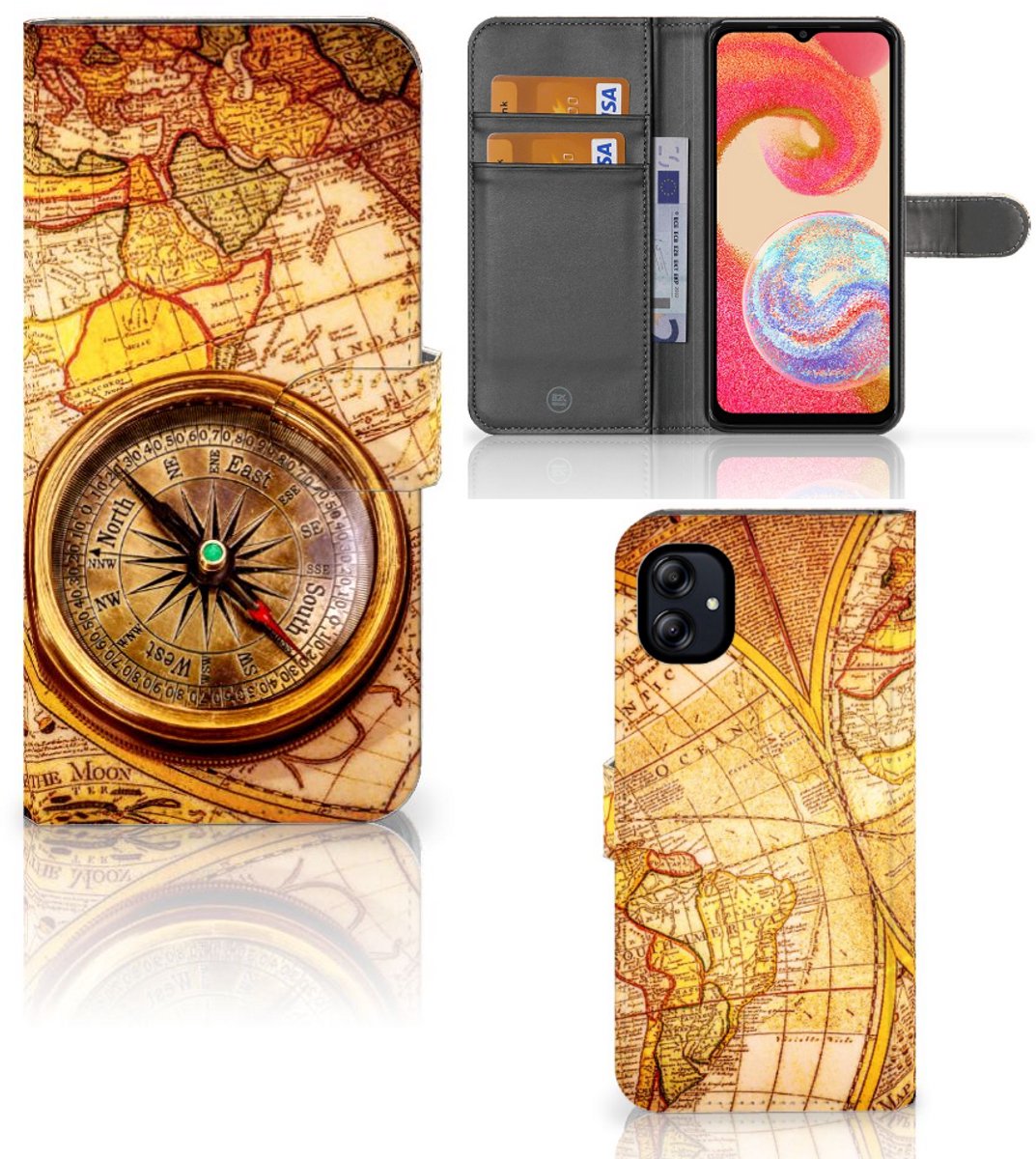 Book Case voor Samsung Galaxy A04e Flip Cover Kompas