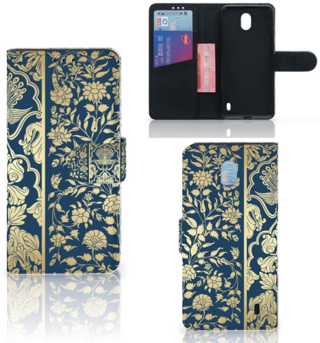 Nokia 1 Plus Hoesje Beige Flowers