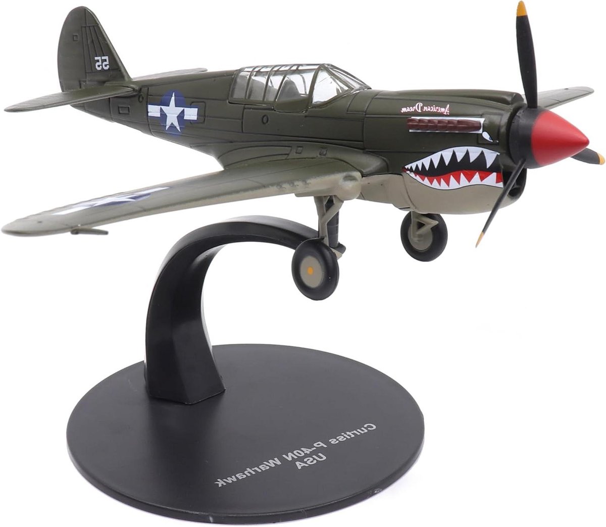 Vliegtuig Schaalmodel - Modelvliegtuig Curtiss P-40N - Militaire Decoratie - Historisch Accuraat - Schaal 1:72 - Grijs