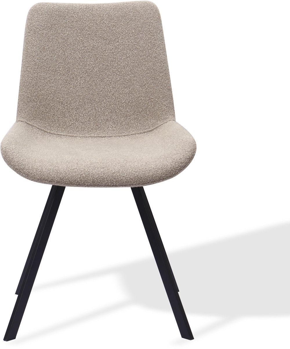 Wishdor Eetkamerstoelen - 360° Draaibaar, Ergonomisch En Met Gevoerde Zitting - Modern Industrieel - Voor Eetkamer - Stoffen Bekleding, Metalen Poten En Anatomisch Gevormde Rugleuning - Khaki - 2-Delige Set Kaki