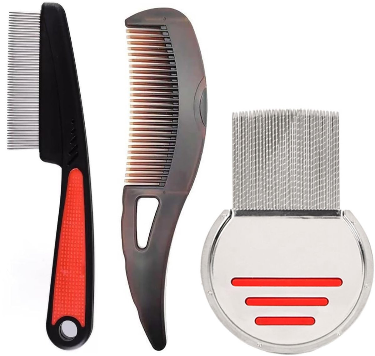 Anti-Dandruff Kamset - Roestvrij Staal - 3 Stuks