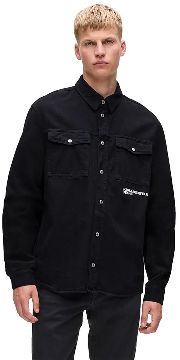 Karl Lagerfeld Jeans A4m16017 Karlism Overshirt Zwart L Man