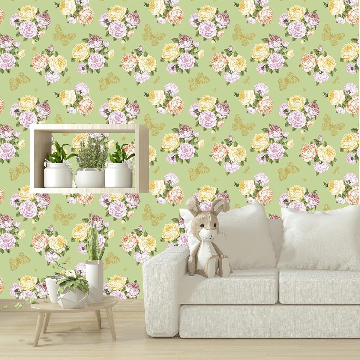 CE - Fotobehang - Vintage Bloemenpatroon - Zelfklevend - 40x600cm