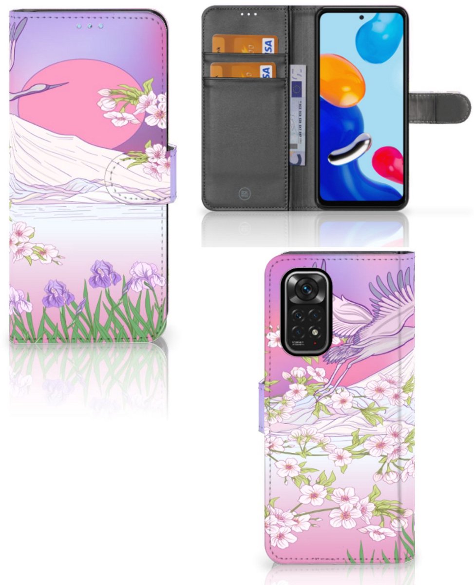 Boekhoesje voor Xiaomi Redmi Note 11/11S Telefoonhoesje met Pasjes Bird Flying