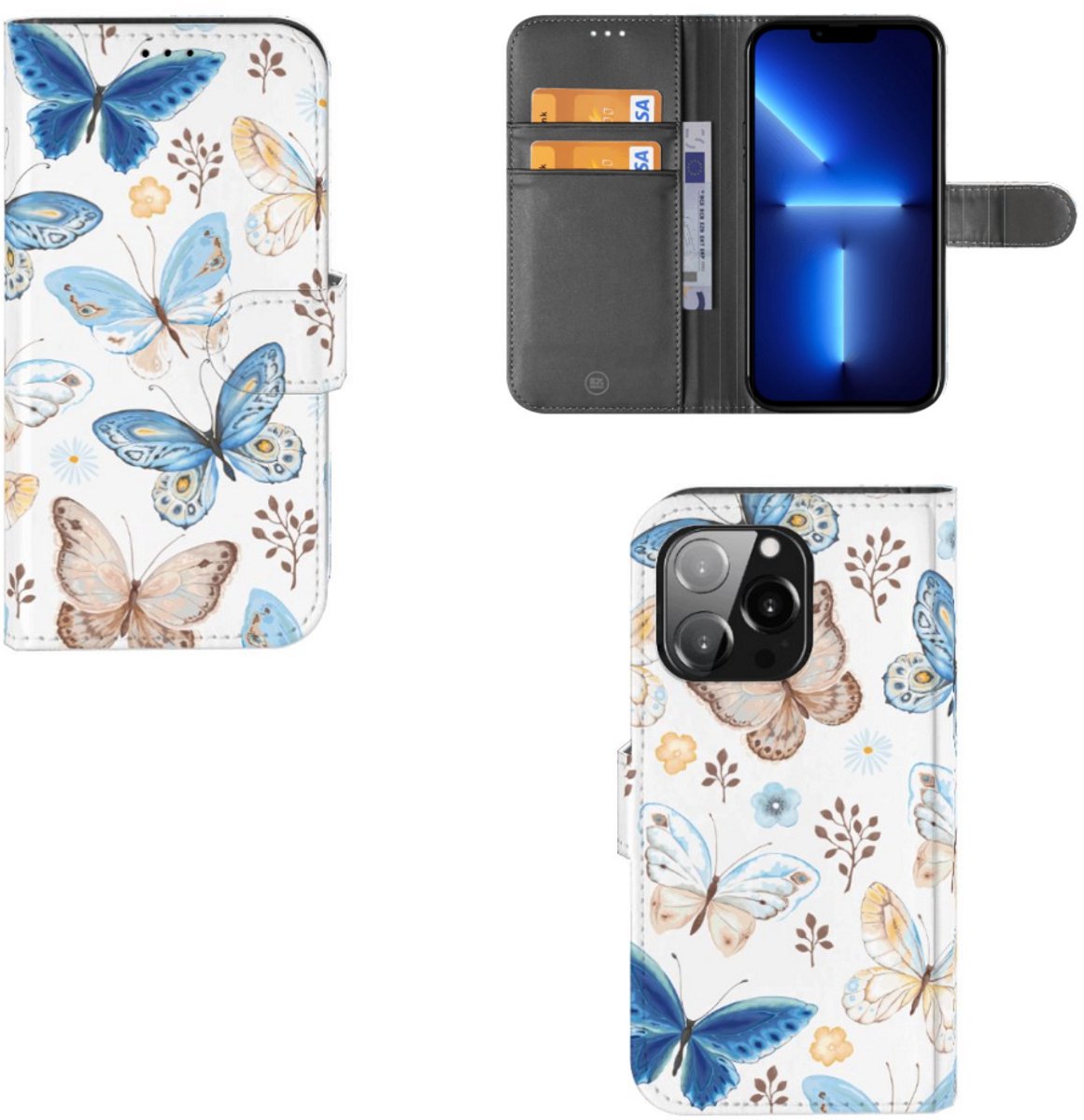 Telefoonhoesje met Pasjes voor iPhone 13 Pro Vlinder