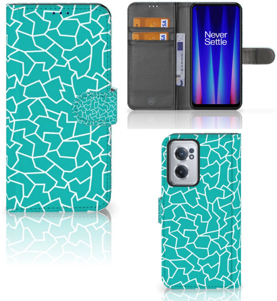 OnePlus Nord CE 2 Hoesje Cracks Blue