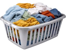 Plasticforte Open wasmand - lichtgrijs - kunststof - 40 liter - 60x40x26 cm - wassen ophangen