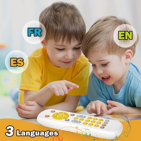 Speelgoed Met Afstandsbediening Voor De Baby-TV, Meertalig Muziekspeelgoed Voor Baby's Met Cijferleesfunctie, Babyspeelgoed Met Geluiden, Educatief Speelgoed Voor Baby's Vanaf 6 Maanden (Zwart) van Speelgoed. — afbeelding 4