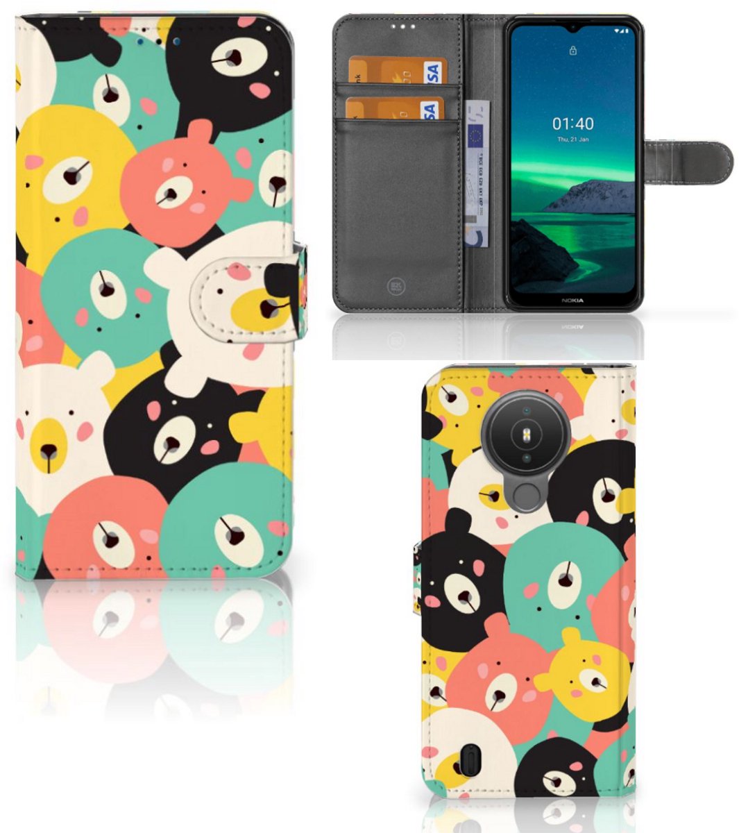 Nokia 1.4 Leuk Hoesje Bears