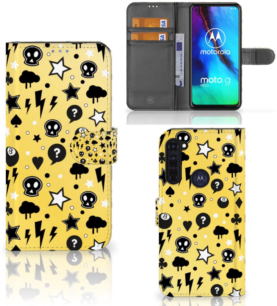 Telefoonhoesje met Naam Motorola Moto G Pro Punk Geel