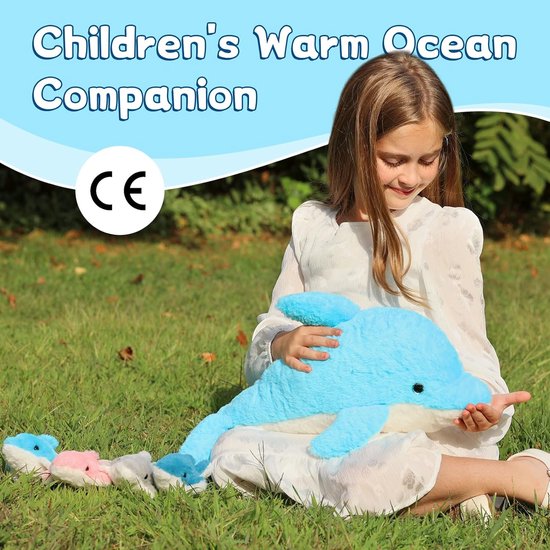 Dolfijn Pluche Knuffel - Zee Dieren Knuffel - Interactief Spelen - Familie Set met Baby's - 52 cm - Blauw — afbeelding 3
