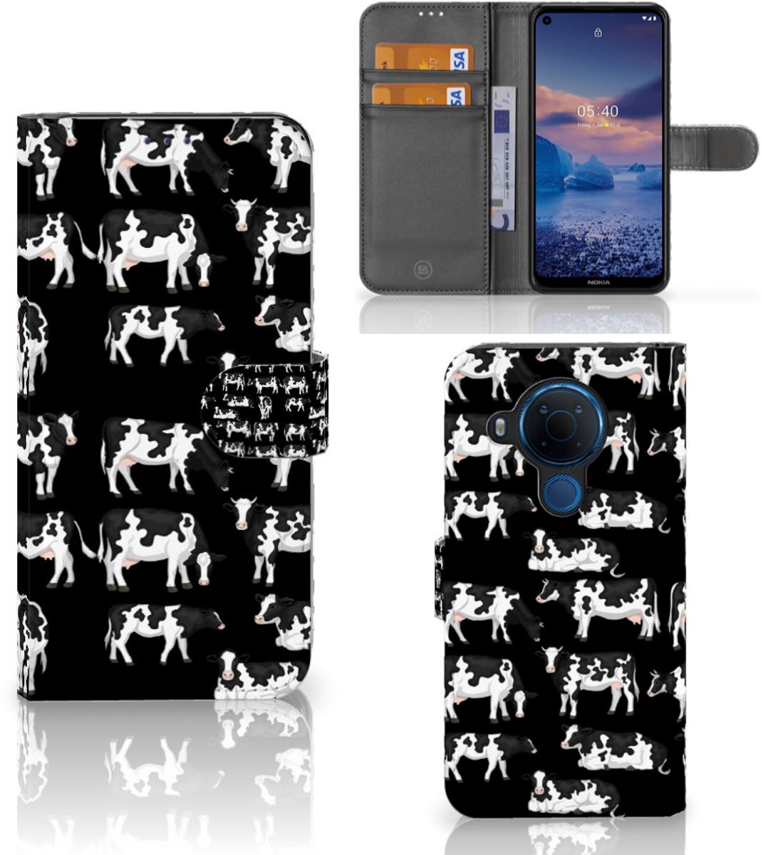 Nokia 5.4 Telefoonhoesje met Pasjes Koetjes