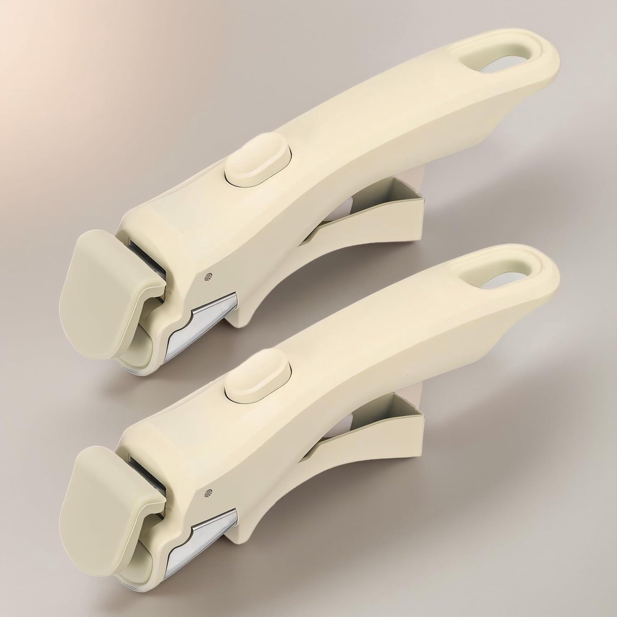 Twee afneembare houten handgrepen, geschikt voor kookgerei, duurzaam en hittebestendig, universele vervangingsonderdelen voor handgrepen van kookgerei (gebroken wit).