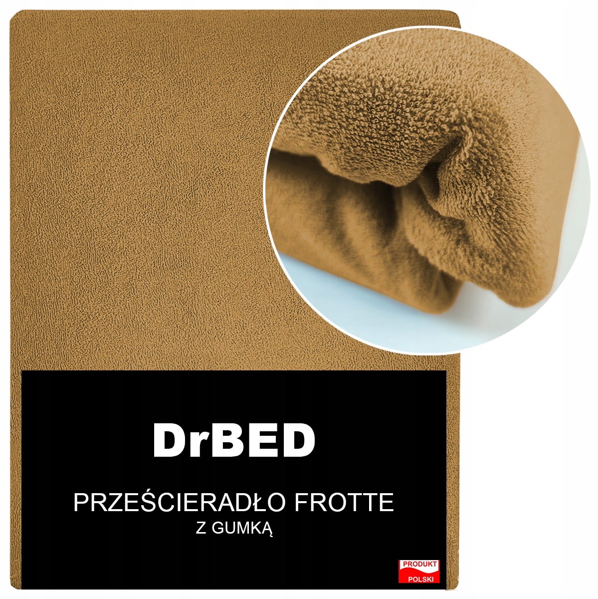 DrBED - Frotte Hoeslaken - 120x200 cm - Karmel - Ademend