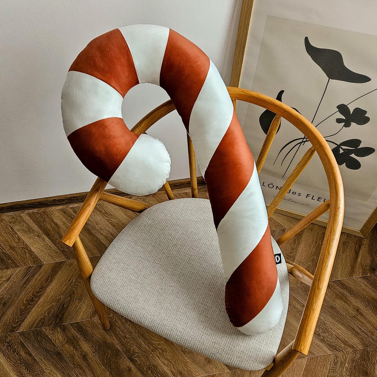 Decordruk XMAS - Kussen - Karamel Suikerstaaf - XXL - Kerstcollectie