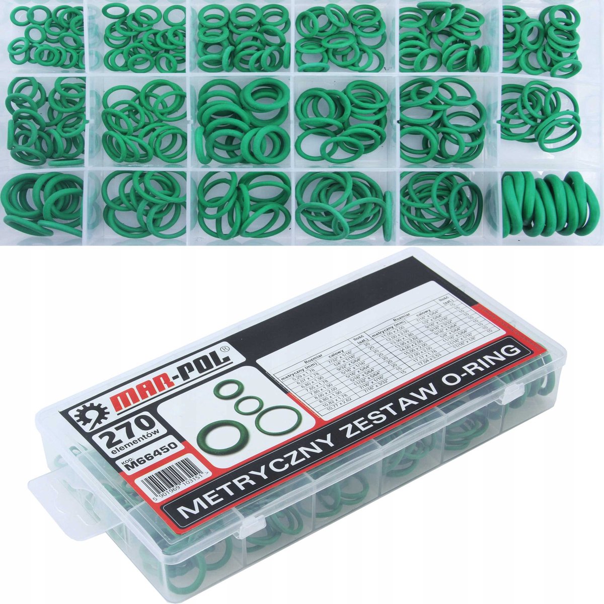Merkloos Serie - Airconditioning O-Ring Set - 270 Stuks - Diverse Maten