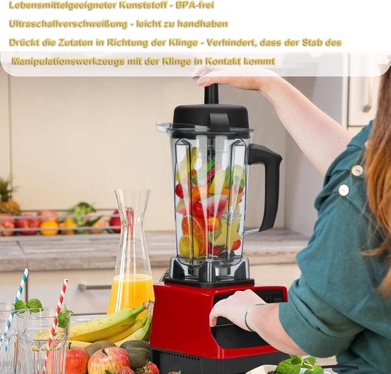 Mixer Tamper Tool - Reserveonderdeel Stamper - Dikke Ingrediënten Mengen - Directe Kom Plaatsing - 30 cm Lengte - Zwart — afbeelding 5