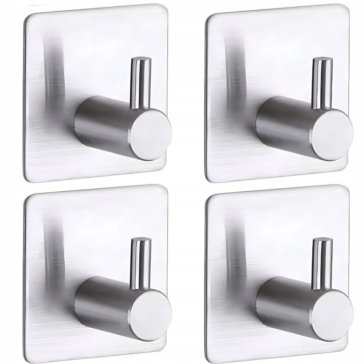 Verk Group - Zelfklevende Metalen Haken Set - 4 Stuks - Zilver