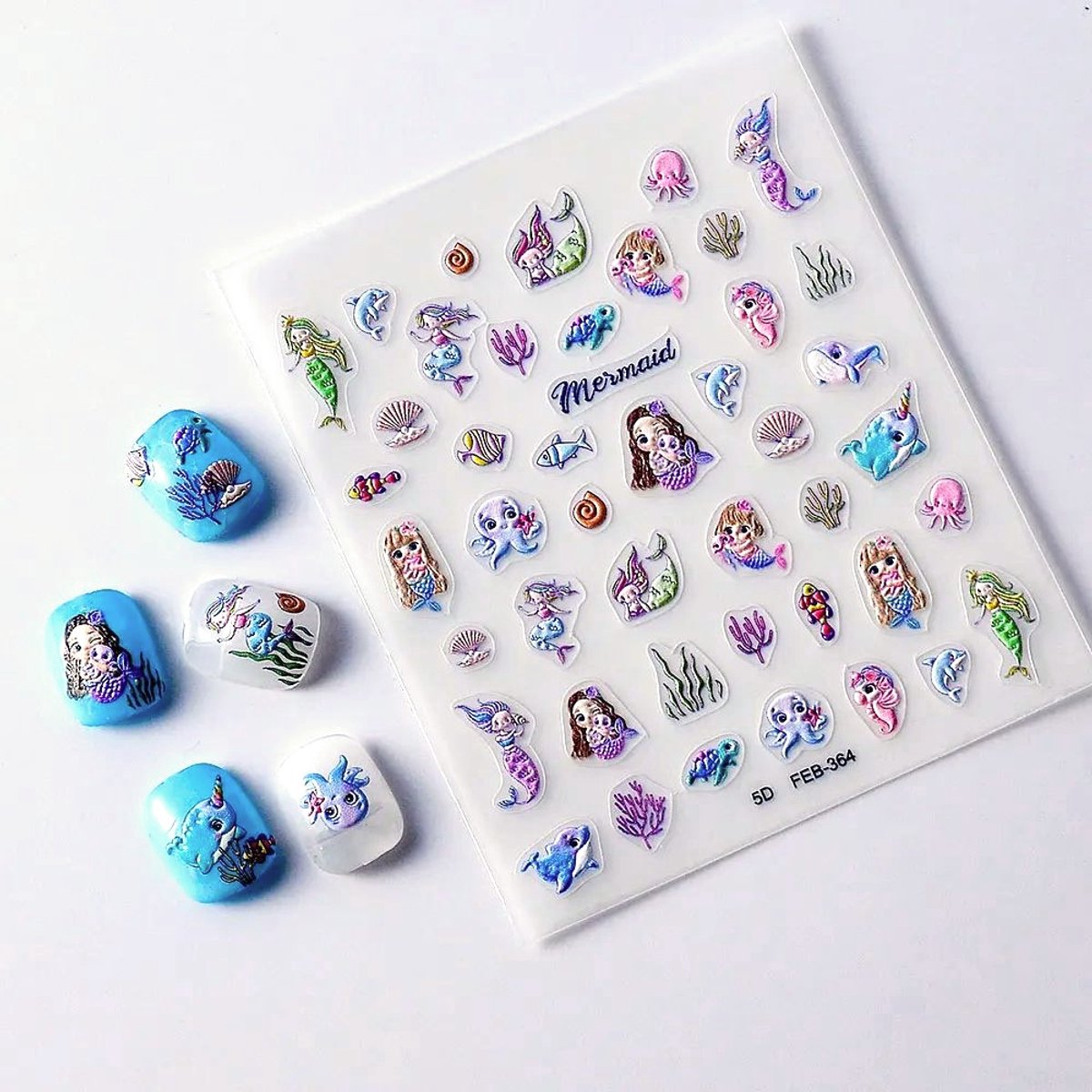 Frezarkowo - 3D Nagelstickers - 9,5x8 cm - Syrenka Wzór