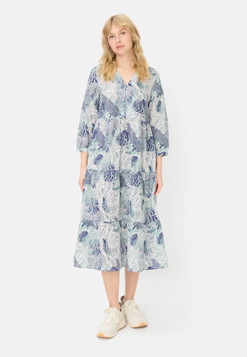 Camel Active Middellange zomerjurk met all-over print - Maat - Jadewomenswear-L Blauw